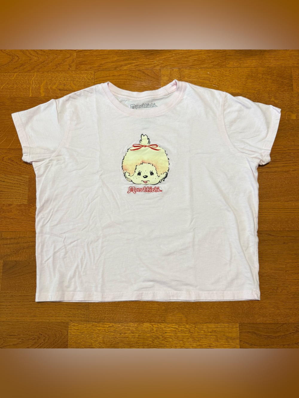 baby pink monchhichi baby tee